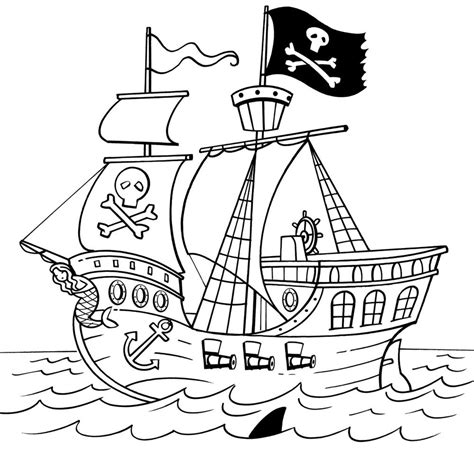 Free Pirate Ship Coloring Pages