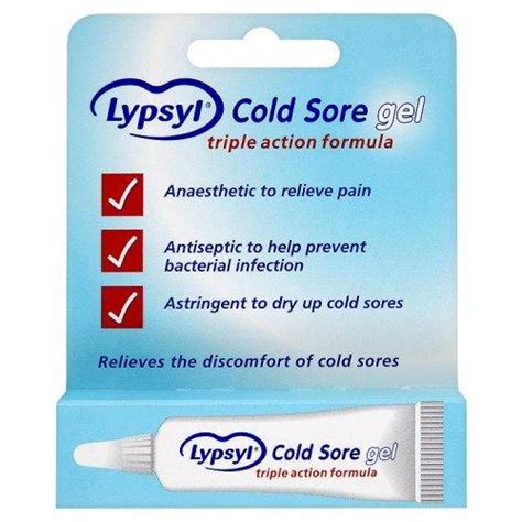 Lypsyl Cold Sore Gel 3g Relieves Cold Sores Fast Chemist 4 U
