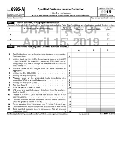 Irs Releases Drafts Of Forms To Be Used To Calculate §199a Deduction On