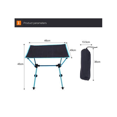 Outdoor Foldable Table Portable Camping Desk For Ultralight Beach Aluminium Hiking Climbing Blue