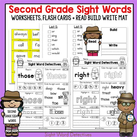 Second Grade Sight Word Worksheets Activities Fun With Mama Shop