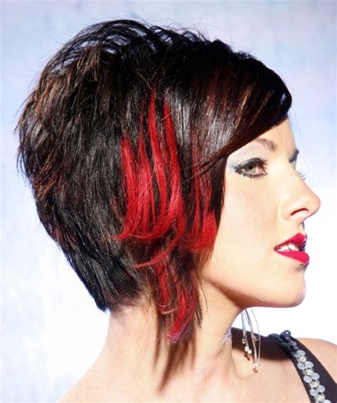 Then, sit out in the sun to set the mixture. Brunette Hairstyles with Red Highlights