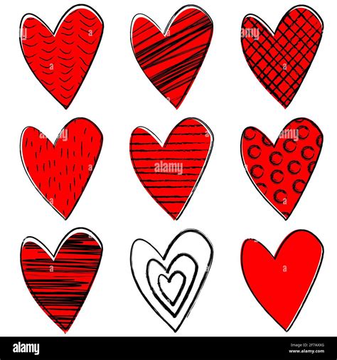 Set Of Doodle Hearts Stock Vector Image And Art Alamy