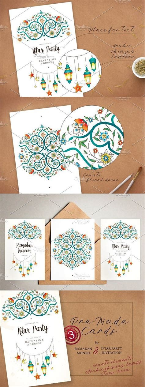 3 Set Of Ramadan Pre Made Cards Ramadan Cards Card Templates Cards