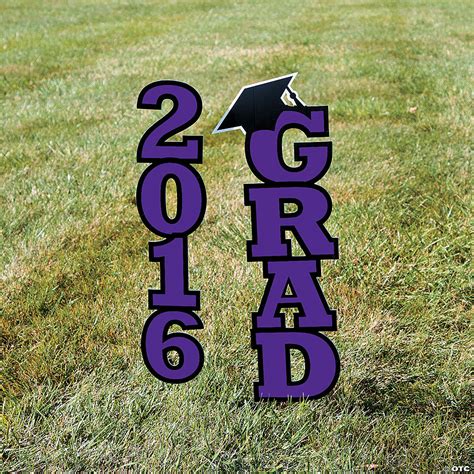 You can display yard signs to advertise a garage sale or to indicate the location of a party. 2016 Purple Grad Yard Sign - Discontinued