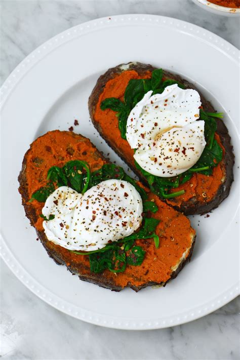 French toast · dry out the bread. Savory French Toast with Poached Eggs + Hummus - Whitney E. RD