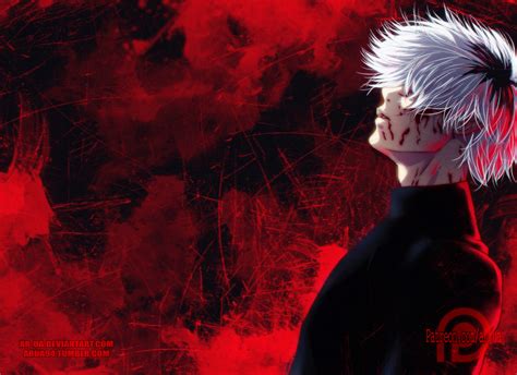 Download White Hair Blood Ken Kaneki Anime Tokyo Ghoul Hd Wallpaper By