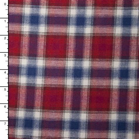 Cali Fabrics Red White And Blue Plaid 45 Flannel
