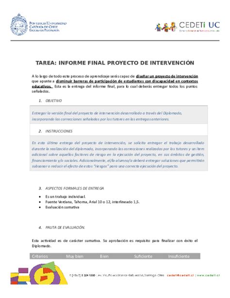Doc Tarea Informe Final Proyecto De IntervenciÓn Fernanda