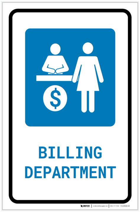 Billing Department With Icon Portrait Label