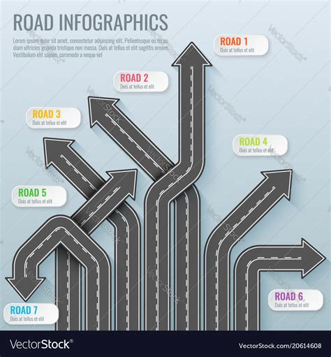 Infographics Template With Road Map Top View Vector Image