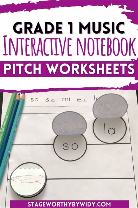 A Worksheet For Grade 1 Music And Interactive Notebooks With The Words