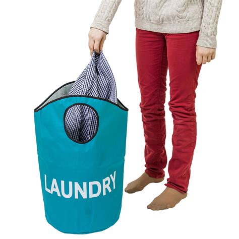 Tatkraft Bagy Laundry Bag With Handles Premium Quality Fabric Blue