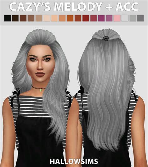 Sims 4 Hairs Hallow Sims Cazys Melody Accessory Hair Retextured