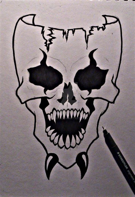 Creepy Skull Sketch At PaintingValley Com Explore Collection Of