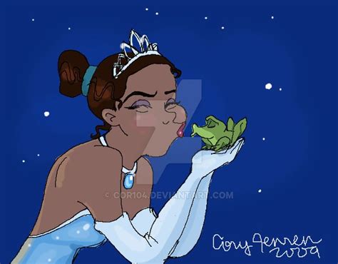 The Princess And The Frog Is Kissing Each Other
