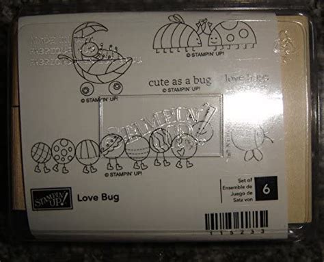 Amazon Com Stampin Up Wood Mounted Rubber Stamps Love Bug Set Of Stamps Everything Else