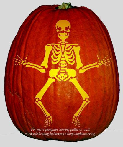 Skeleton Stencil Free Pumpkin Carving Stencilpattern Celebrating