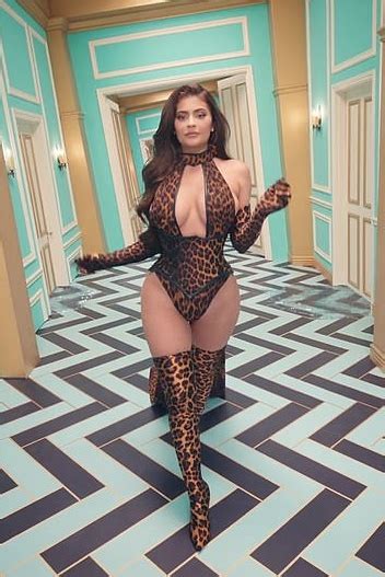 Kylie Jenner In Leopard Print Bodysuit For Cardi Bs Wap Music Video