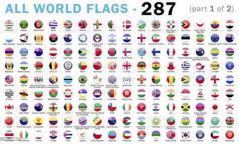 World Flags Glassy Icons With Names Stock Photo Download Image Now