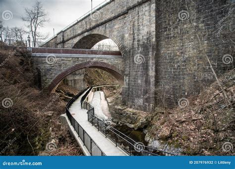 Historic Old Croton Aqueduct In New York State Seen From Ossining