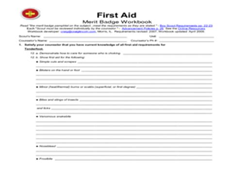 Merit answer guide mlr 1 rap abch transparency mws 1 fundamentals of first aid (merit worksheet) mws 2 rap abch flowchart. Boy Scout First Aid Merit Badge Workbook 5th - 6th Grade ...