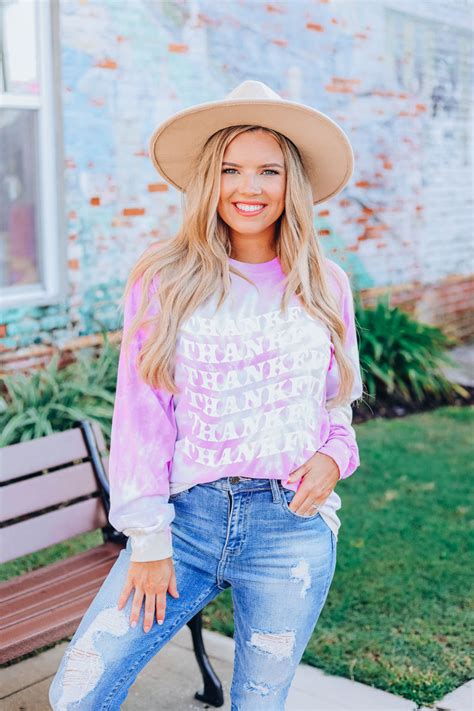 Thankful Tie Dye Graphic Tee Whiskey Darling Boutique