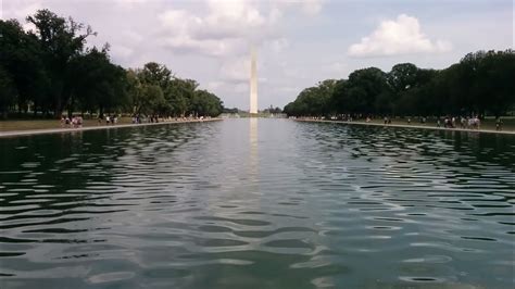 Walking Around The Lincoln Memorial Reflecting Pool In Washington Dc