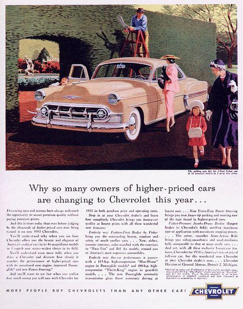 1953 Chevy Auto Brochures Car Advertising Chevrolet