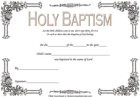 Contemporary baptism sample printable certificate templates are one of the most important templates and we can know this by the fact that they are the ones in high demand for the important official purposes they serve. Baptism Certificate Template Word 9+ New Designs FREE
