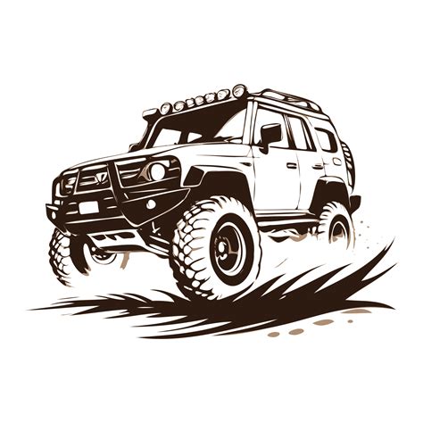 Ai Generated Black White Off Road Car With Mud Illustration 36431502 Png