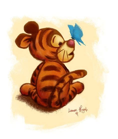 Winnie The Pooh Baby Tigger Art Illustration Print Etsy Winnie The