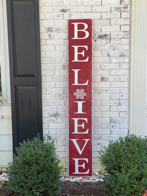 Believe Porch Sign Believe Sign Christmas Sign Christmas Etsy