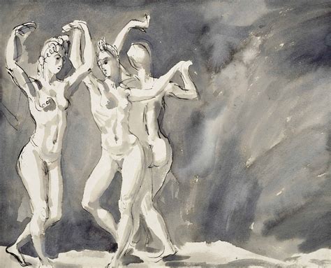 Augustus Edwin John O M R A 1878 1961 Three Nude Female Dancers