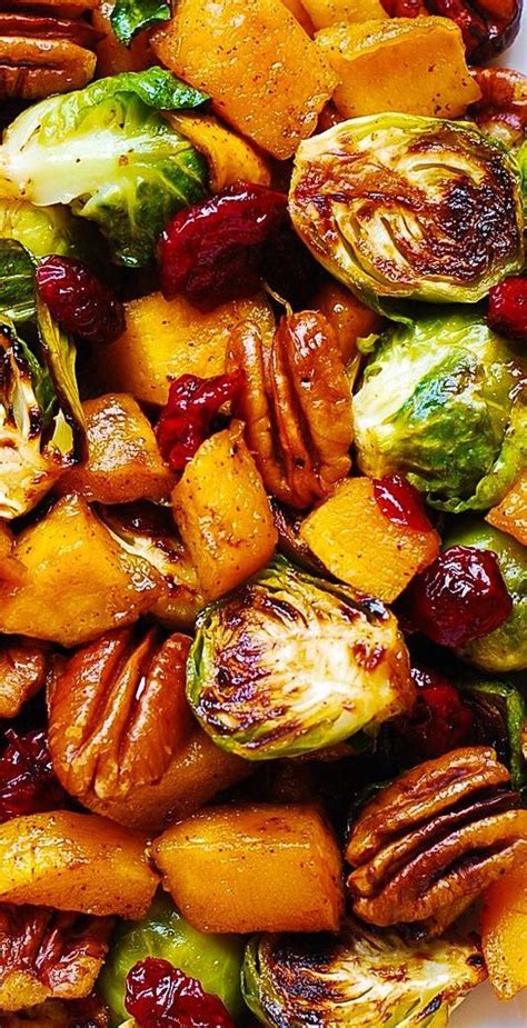 Thanksgiving Side Dish Roasted Butternut Squash And Brussels Sprouts