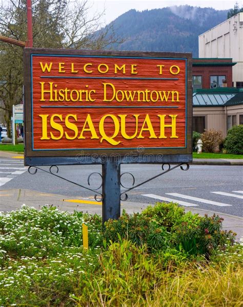 Issaquah Washington Historic Downtown District Sign Editorial Image