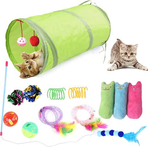 yudansi cat toys catnip toys for indoor cats tunnel toys set 13 pcs present kitten toy
