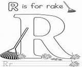 Coloring Alphabet Rake sketch template