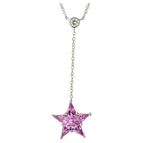 Tiffany And Co Platinum Ladies Star Collection Diamond Necklace For