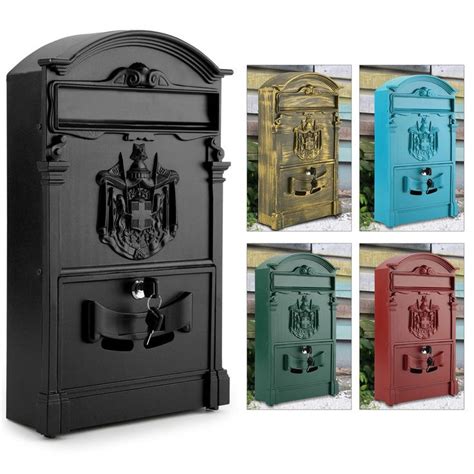 Material Handling Matt Black Lockable Mailboxpostbox Outdoor Home Wall