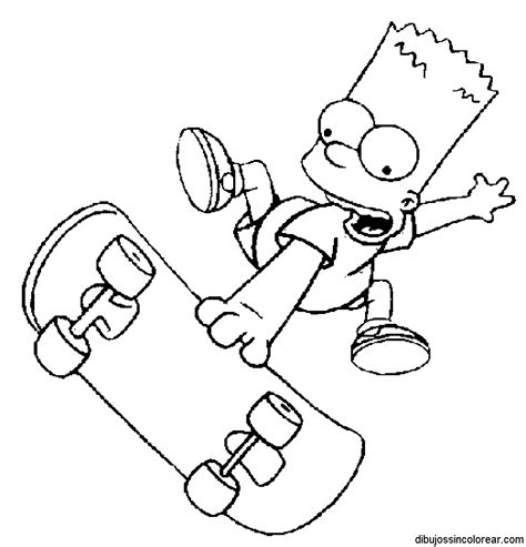 Dibujos Sin Colorear Dibujos De Bart Simpson Los Simpsons Para Colorear