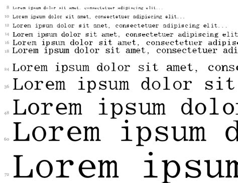 Roman Fixed Width Regular Truetype Font
