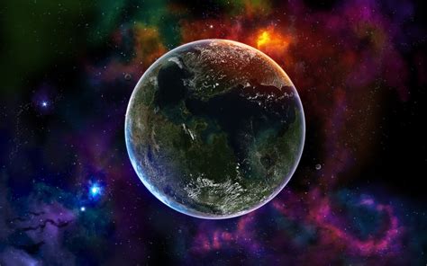 Gray Planet Digital Wallpaper Planet Space Colorful Space Art Hd