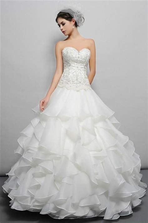 Whiteivory Ruffled Wedding Dress Bridal Gown Custom Size 2 4 6 8 10 12