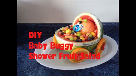 There are many ways to be creative when it comes to food displays at your forthcoming baby shower! DIY Baby Buggy Fruit Salad for a Baby Shower - YouTube