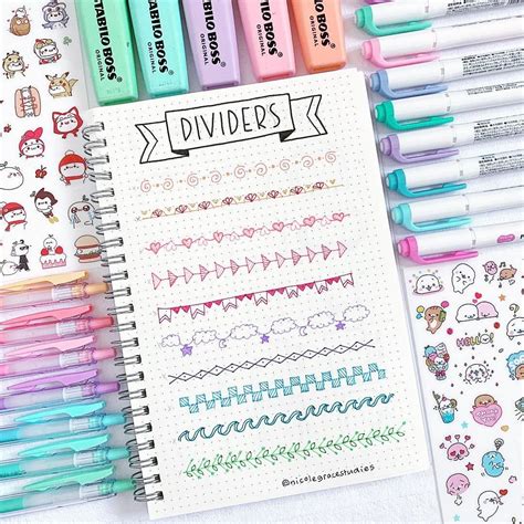 New Border Divider Ideas For Your Study Notes And Bullet Journal💕