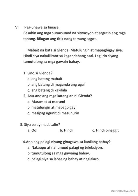 Filipino Worksheets Basic Vocabula English Esl Worksheets Pdf And Doc