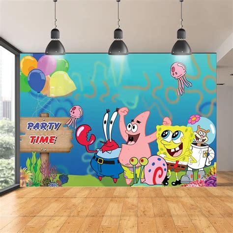 Photography Backdrops Spongebob Squarepants Patrick Star Happy Birthday