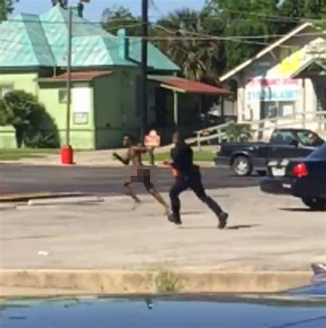Naked Man Holds Up Traffic As He Jumps On Police Car Then Runs Away Streaking World News