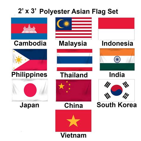 Asian Flag Set 1 800 Flags